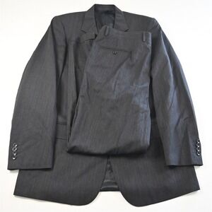 Baroni 44L 38x30 Blue Gray Striped Super 150s wool Mens Jacket Pants Suit